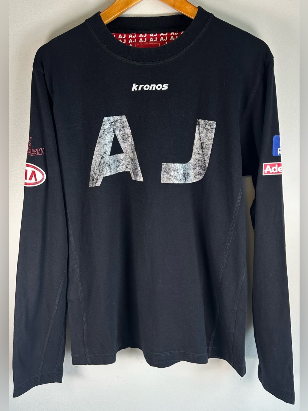 Kronos Armani Jeans AJ Men’s Graphic Logo T-shirt L Milano Racing Team Sponsors